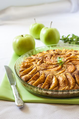 Apple pie with cinnamon and ground almonds