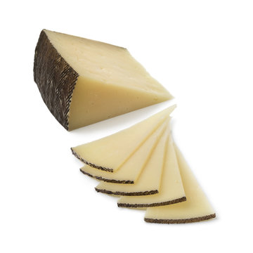 Slices of Spanish Manchego cheese