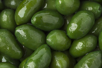 Green Italan Bella olives full frame