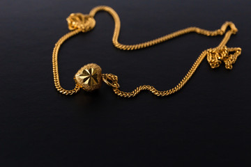Fototapeta na wymiar Gold Jewelry Ring and Necklace