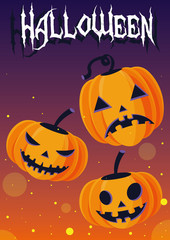 halloween card with pumpkin character