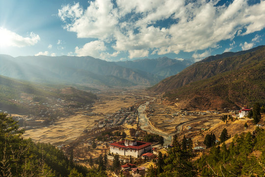 Cloudy Paro Valley Before Sunset