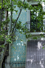 Architectural design elements apartment building barcelona spain