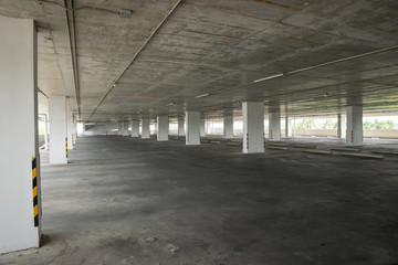Empty car parking , Indoor car parking
