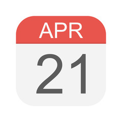 Fototapeta premium April 21 - Calendar Icon