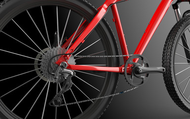 Naklejka premium Bicycle on background. Bike.3D rendering.