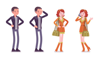 Young man and woman standing