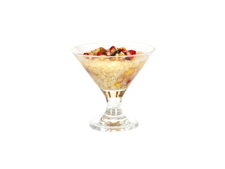 Turkish dessert Asure Ashure from boiled cereals with dried frui