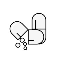 open capsule pill pouring balls medicine