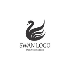 Swan logo design template. Vector illustration