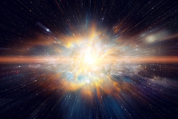 Voyage à la vitesse de la lumière dans l& 39 espace et la galaxie. Éléments de cette image fournis par la NASA.