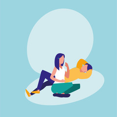 couple resting avatar character