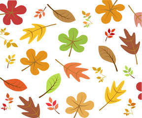 Autumn leaves foliage nature vector background yellow orange green wallpaper concept for web and print