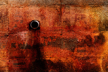 Grunge dirty danger chemical toxic release in public water lake pond concept.