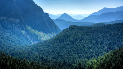 View of Mount Rainier in the State of Washington, USA.