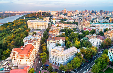 Fototapeta na wymiar Aerial view of the historic centre of Kiev, Ukraine