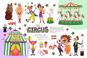Obraz na płótnie Canvas Flat Circus Composition