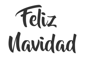 Feliz Navidad lettering template. Greeting card or invitation. Winter holidays related typograph