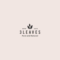 three leaves leaf logo vector icon design inspiration