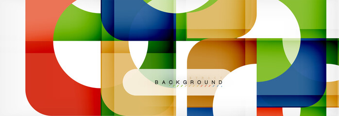 Colorful squares composition abstract banner. Illustration for business brochure or flyer, presentation and web design layout