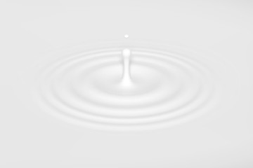 Drop falling into milk, lotion or paint