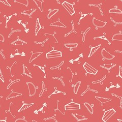 Doodle seamless clothes hangers pattern