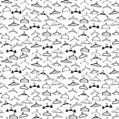 Doodle seamless clothes hangers pattern