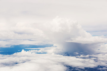 clouds and blue sky seen from plane