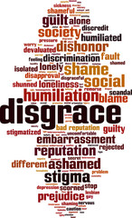 Disgrace word cloud