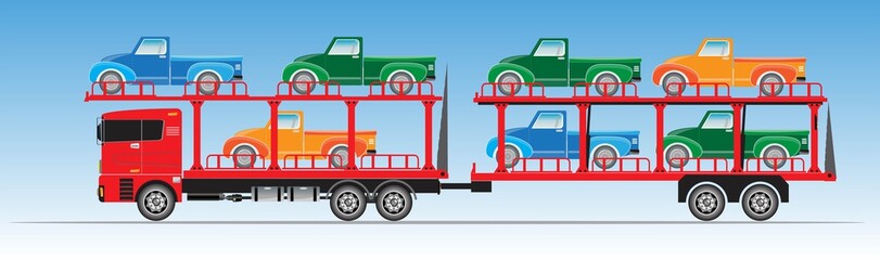 Truck for Car Transportation Vector