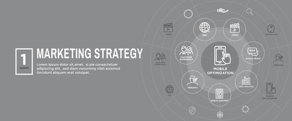 Marketing Strategy Web Header Hero Image Banner with inbound lead generation, chat, and seo ideas