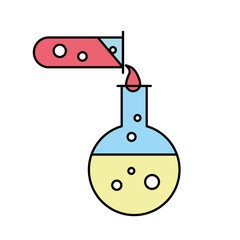 biology test tube pouring flask chemistry equipment