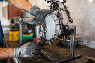 Motorcycle Mechanic at Work