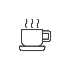 Hot drink cup outline icon. linear style sign for mobile concept and web design. Coffee mug simple line vector icon. Symbol, logo illustration. Pixel perfect vector graphics