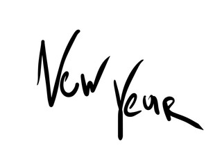 New York inscription in freehand lettering style. New York label or sign. New York word black marker on white background