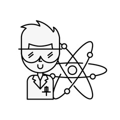 scientific professor character molecule atom