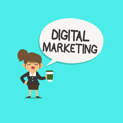 Word writing text Digital Marketing. Business concept for Promotion of products or brands thru electronic media.