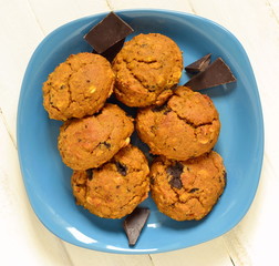 Pumpkin cookies with chocolate chips