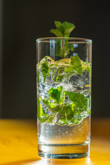 mojito cocktail on a black background