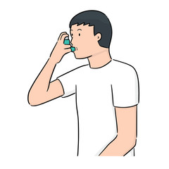 vector of people using inhale medicine