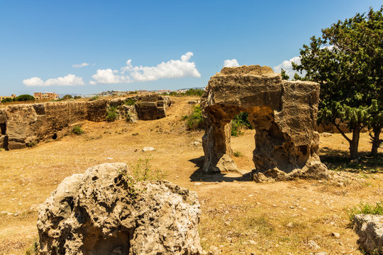 Ancient rock formation in Paphos, Cyprus.