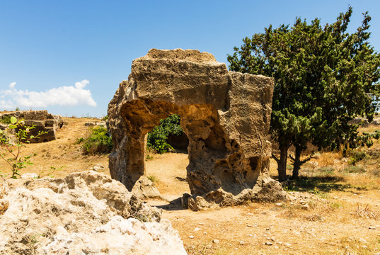 Ancient rock formation in Paphos, Cyprus.