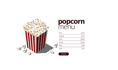 Choose Your Popcorn Box UX UI Design Vector Illustration