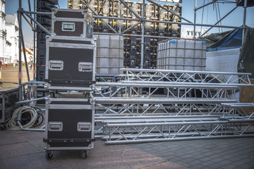 Preparing the stage for a concert