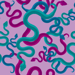 Colorful pink snakes pattern