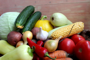 Autumn is a large bunch of vegetables