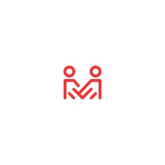 Letter M Human Group Community Abstract Creative Icon Logo Design Template Element Vector