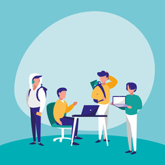 group of people with technology