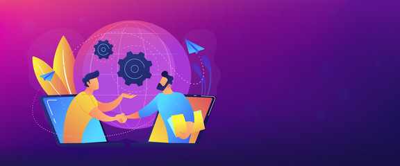 Fototapeta premium Online conference and business header or footer banner.