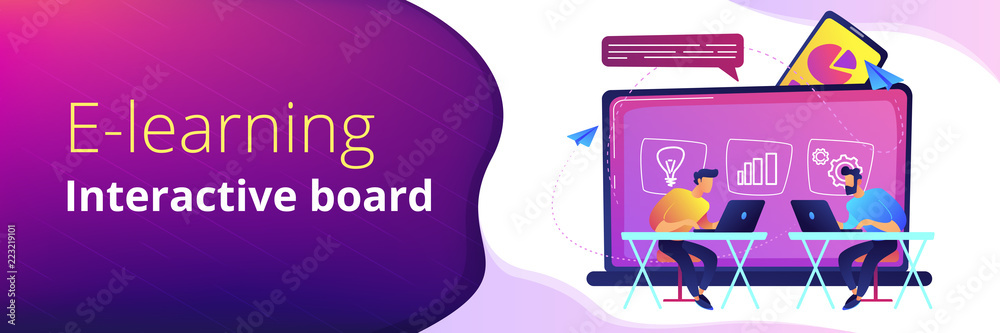 Wall mural digital learning header or footer banner.